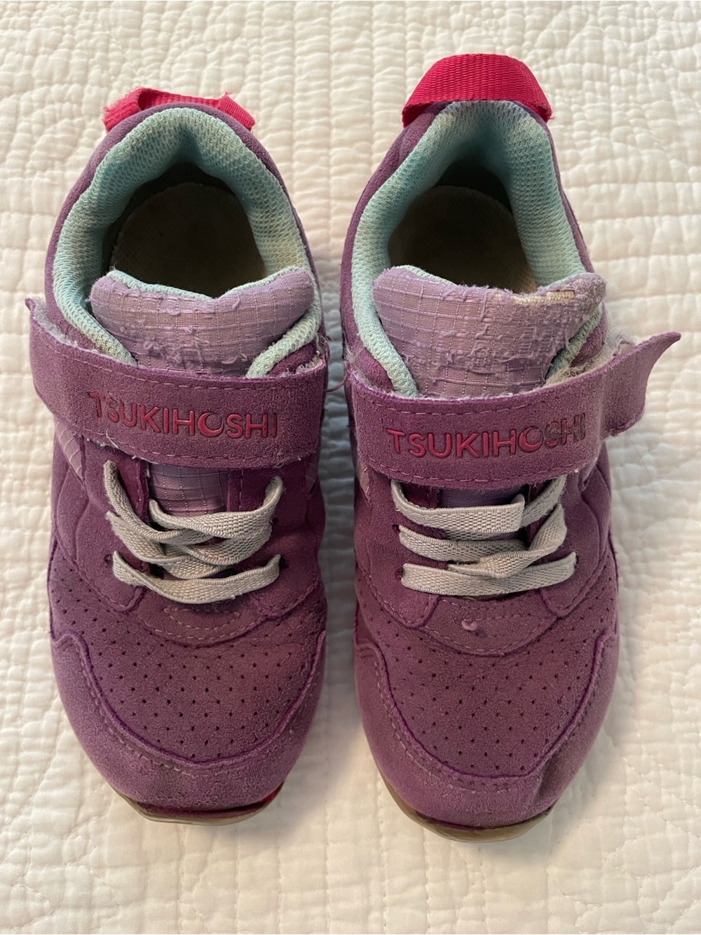 Tsukihoshi Kids Purple and Pink Accent Velcro Sneakers